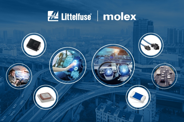 마우저일렉트로닉스는 리틀휴즈와 몰렉스가 제공하는 자동차 통신 시스템용 모빌리티 솔루션을 공급한다.
