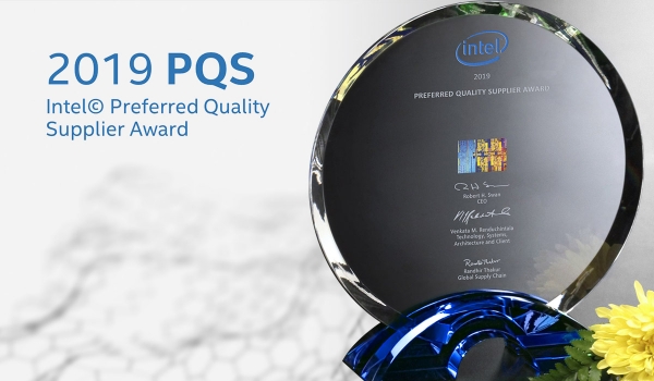 어플라이드머티어리얼즈는 2019 인텔 PQS 어워드를 수상했다.