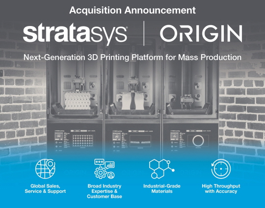스트라타시스가 3D프린팅 스타트업 오리진을 인수한다.