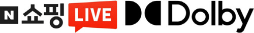 네이버 쇼핑 라이브(왼쪽) 및 돌비 로고