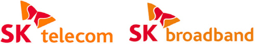 SK텔레콤(왼쪽) 및 SK브로드밴드 로고