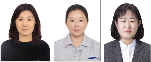 (왼쪽부터) 김숙현 안랩 수석연구원, 정은영 삼성중공업 프로, 한정은 LG이노텍 책임연구원