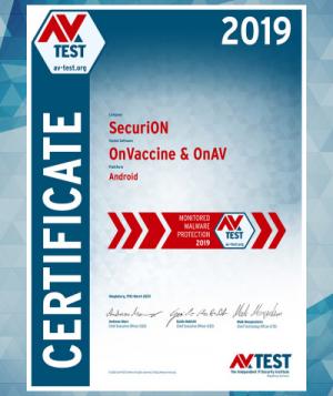 시큐리온 ‘OnAV’, AV-TEST ‘Monitored Malware Protection 2019’ 인증 획득