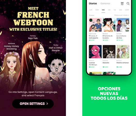 네이버웹툰이 스페인어, 프랑스어 서비스를 런칭했다.